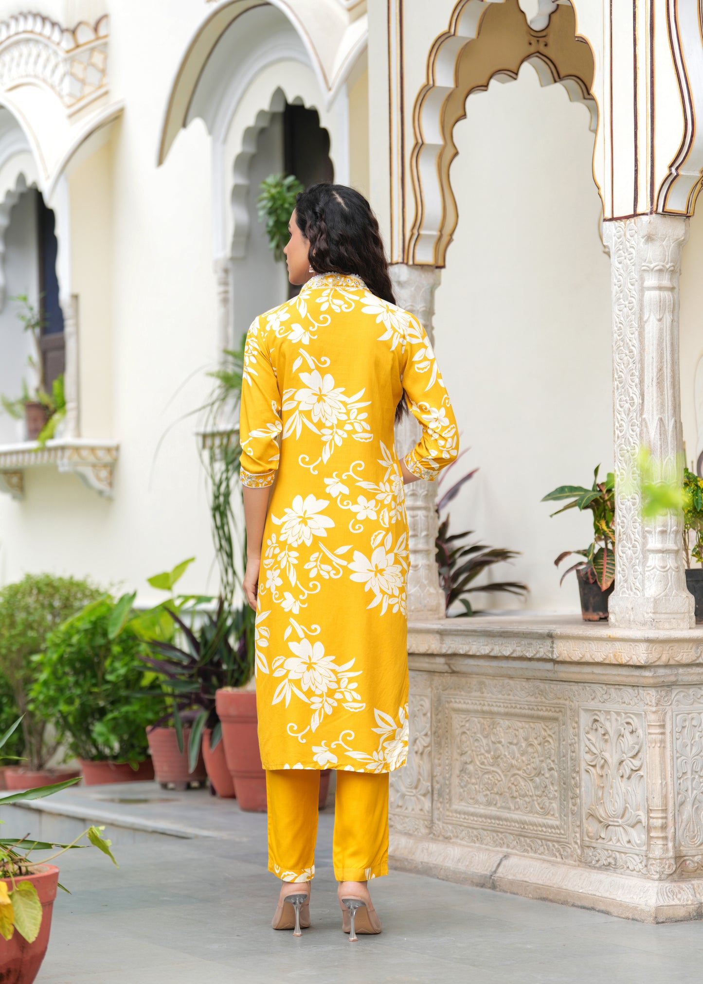 Casual Abstract floral print kurta set