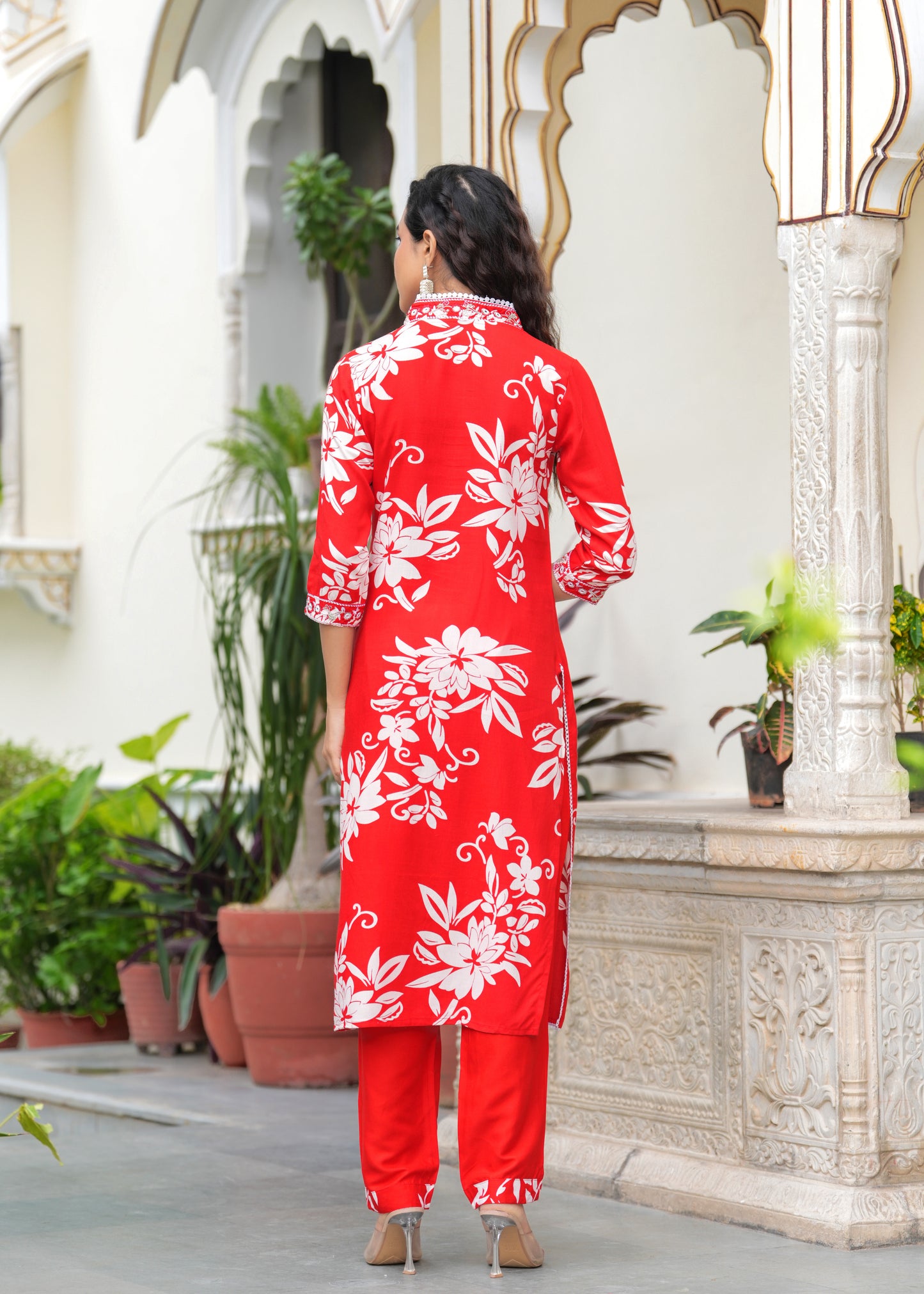 Casual Abstract floral print kurta set