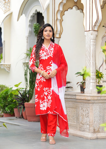 Casual Abstract floral print kurta set