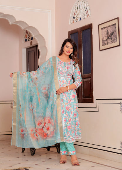 REMI EMBROIDERED SHIFFLI ANARKALI SET