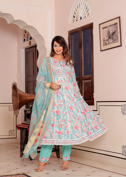 REMI EMBROIDERED SHIFFLI ANARKALI SET