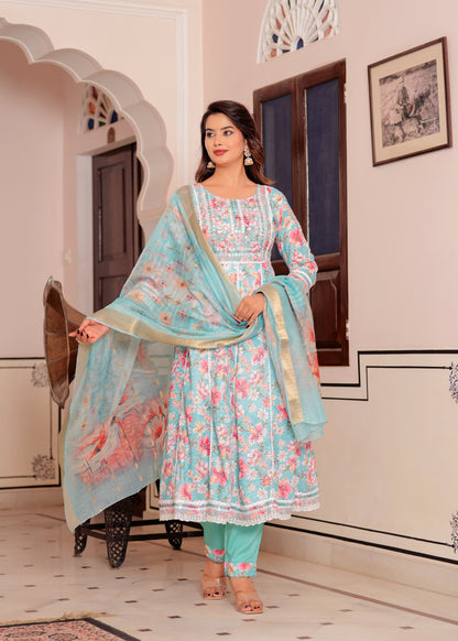 REMI EMBROIDERED SHIFFLI ANARKALI SET