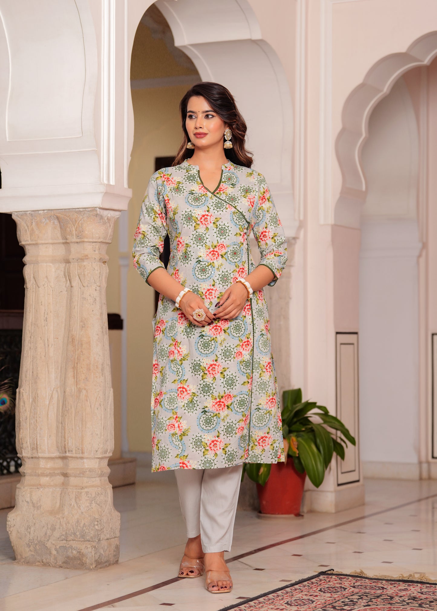 PARADISE GREY STRAIGHT KURTA SET