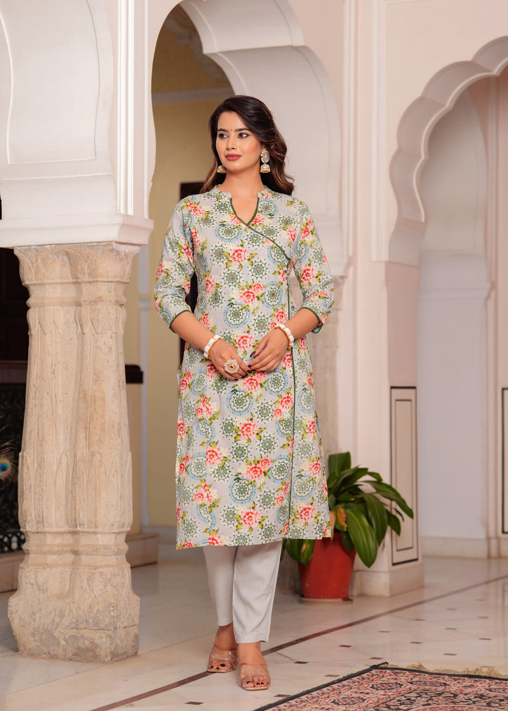 PARADISE GREY STRAIGHT KURTA SET