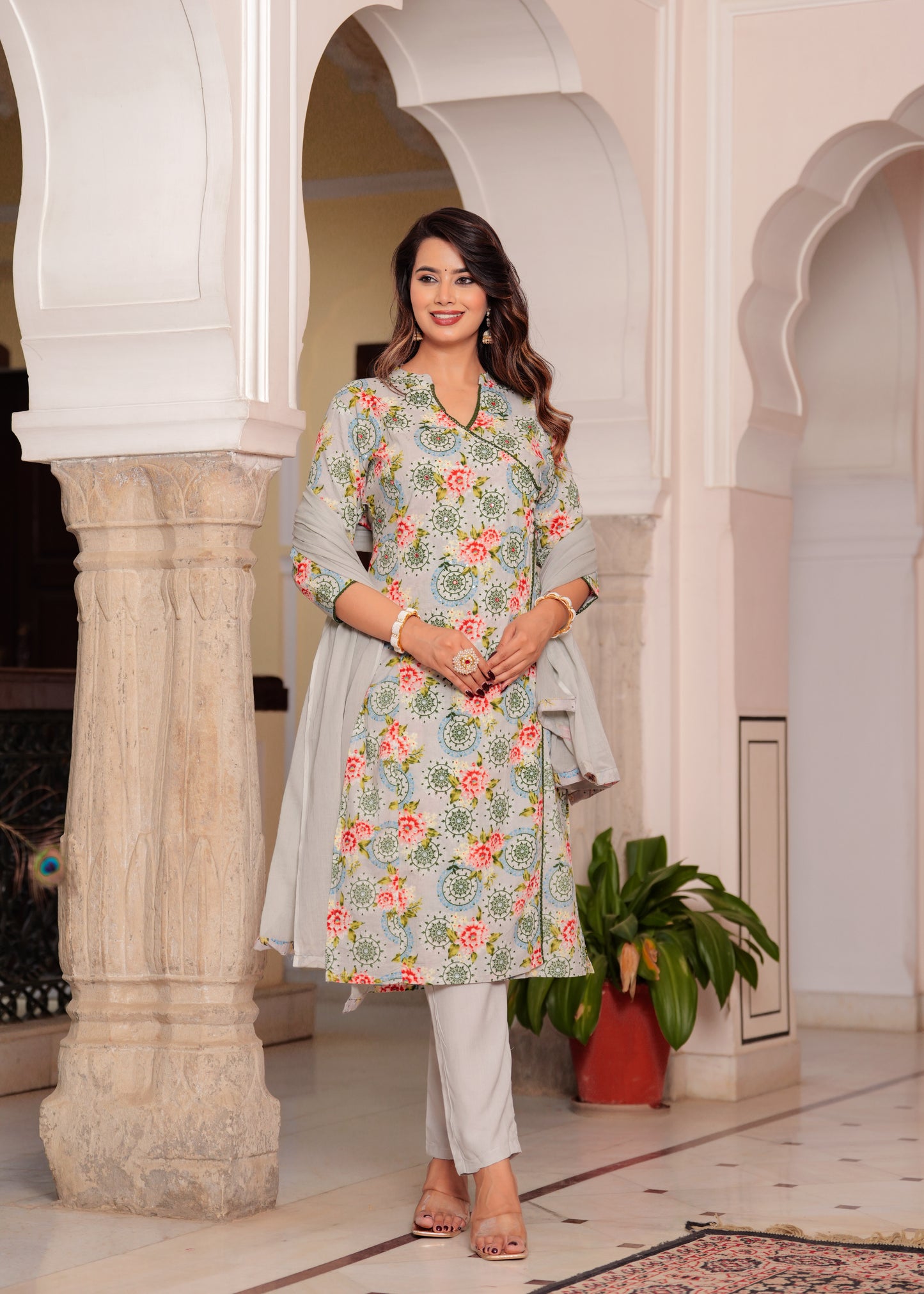 PARADISE GREY STRAIGHT KURTA SET