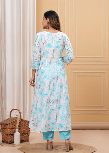 BAHARA SKY BLUE SCHIFFLI SUIT SET