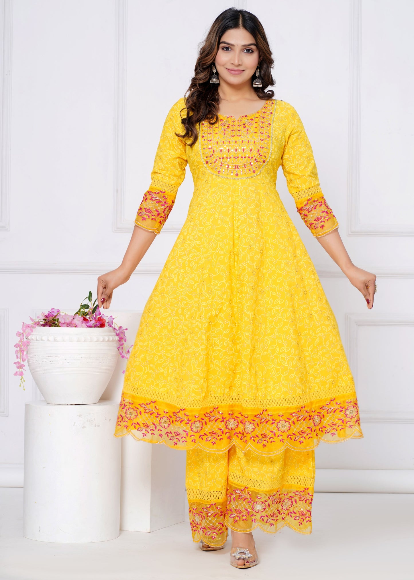 LAVINIA YELLOW COTTON KURTA SET