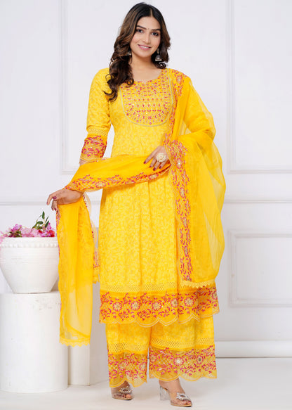 LAVINIA YELLOW COTTON KURTA SET