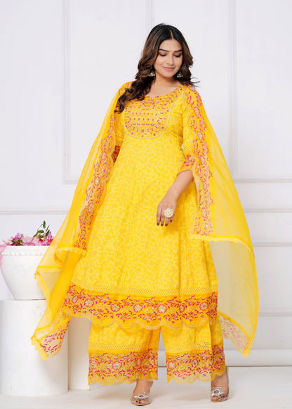 LAVINIA YELLOW COTTON KURTA SET