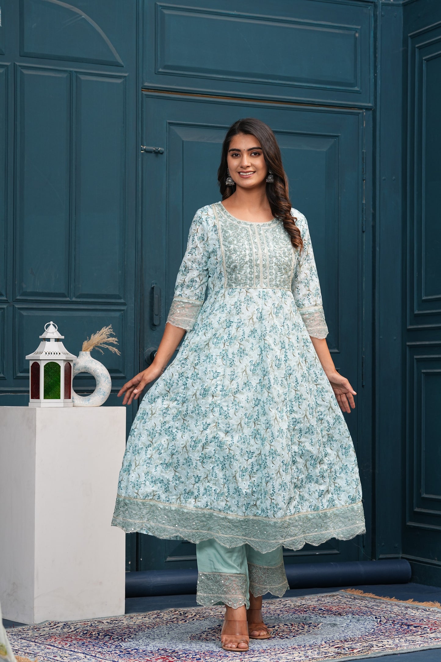 AMBRAISH PURE SCHIFFLI  ANARKALI SUIT SETS