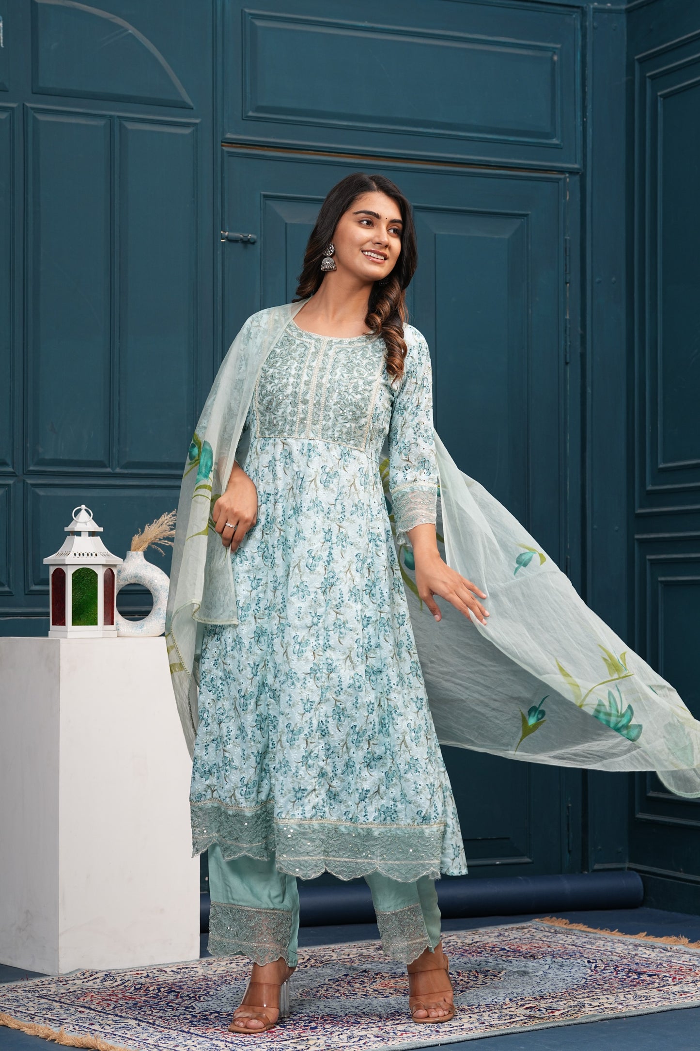 AMBRAISH PURE SCHIFFLI  ANARKALI SUIT SETS