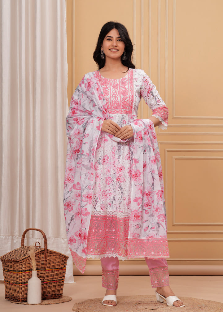 KESHINI PINK ANARKALI SUIT SET