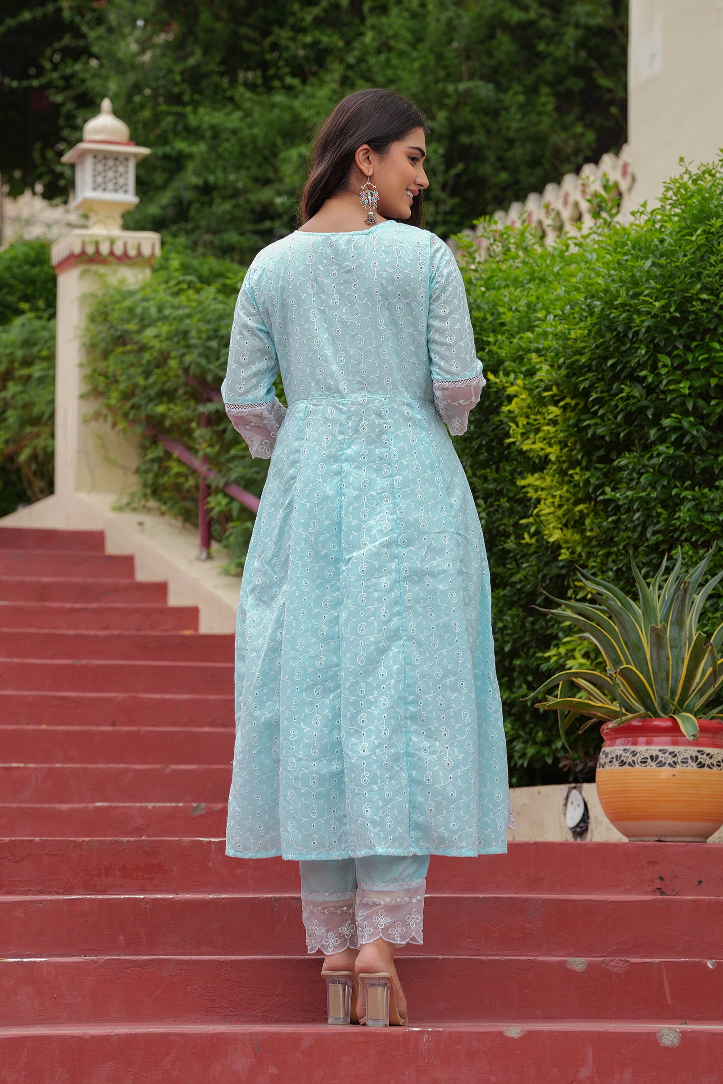 AKAYDA SKY BLUE  ANARKALI SUIT SET