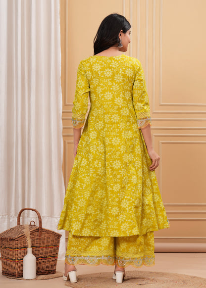 MELLOW YELLOW COTTON KURTA SET