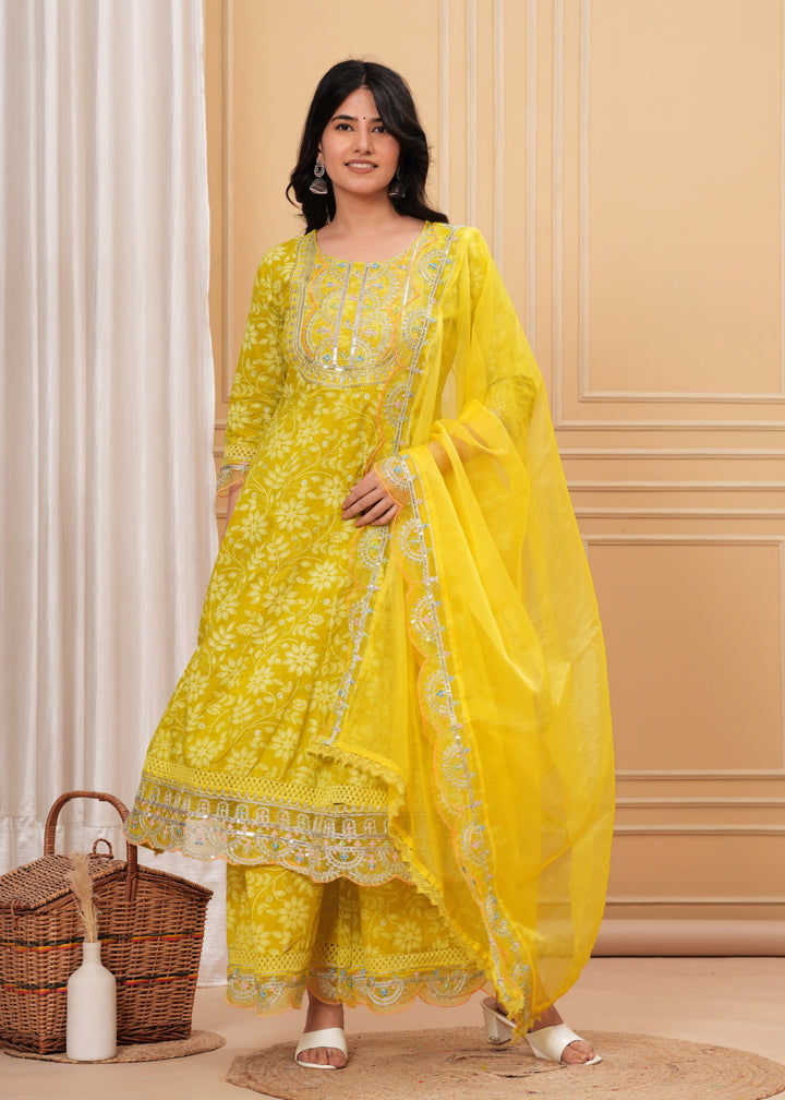 MELLOW YELLOW COTTON KURTA SET