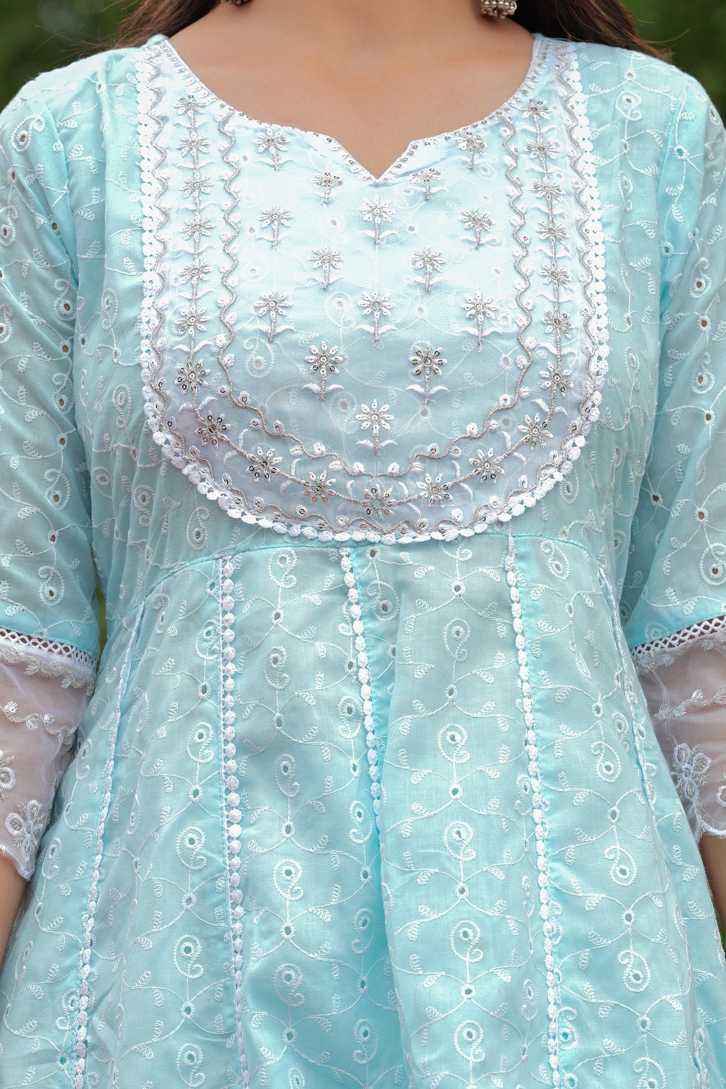 AKAYDA SKY BLUE  ANARKALI SUIT SET