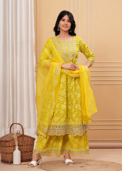 MELLOW YELLOW COTTON KURTA SET