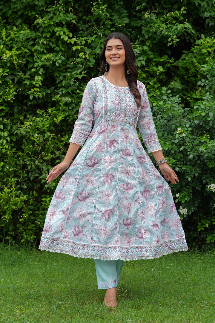 KASHVI SCHIFFLI ANARKALI SUIT SET