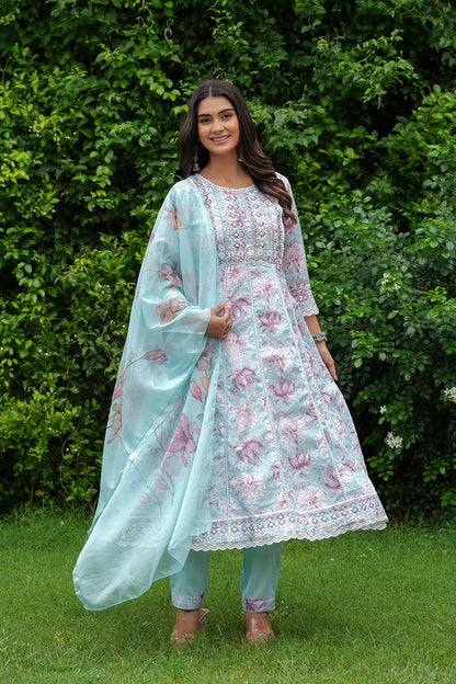 KASHVI SCHIFFLI ANARKALI SUIT SET