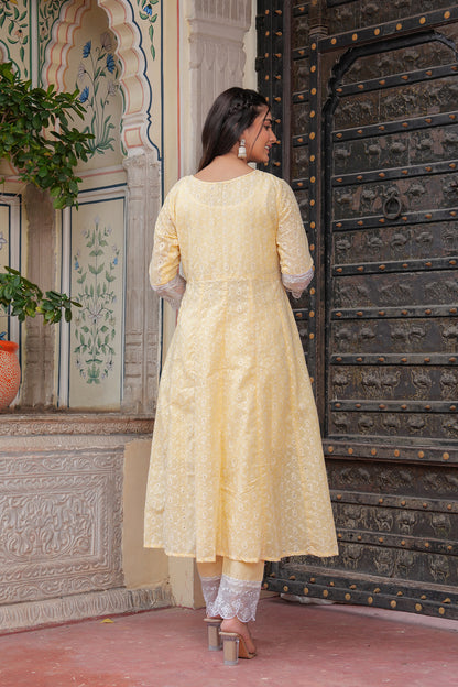 BRIGHT  YELLOWISH ANARKALI SUIT SET