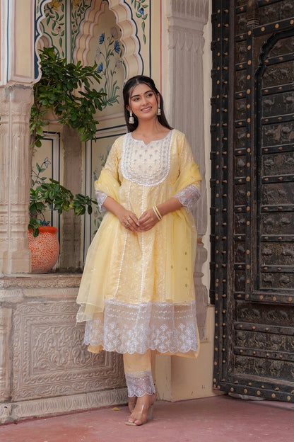 BRIGHT  YELLOWISH ANARKALI SUIT SET