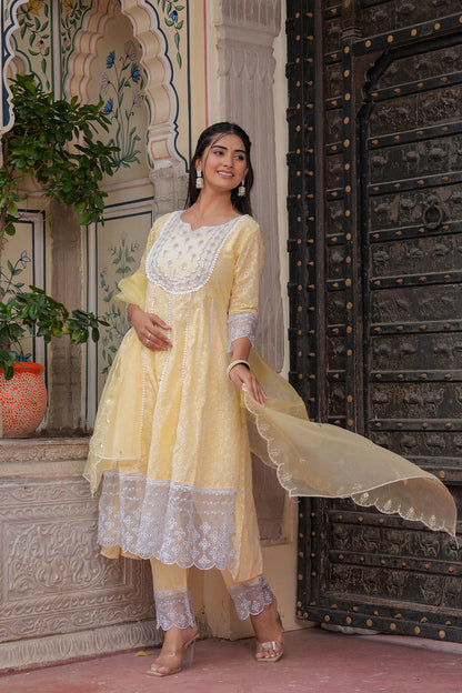 BRIGHT  YELLOWISH ANARKALI SUIT SET