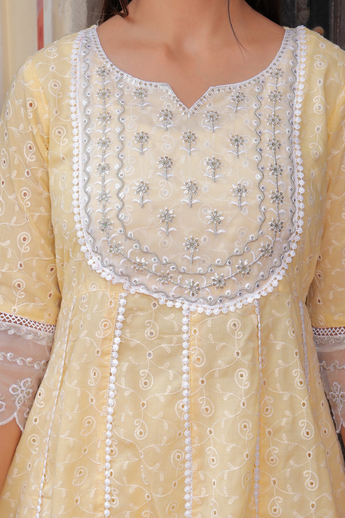 BRIGHT  YELLOWISH ANARKALI SUIT SET