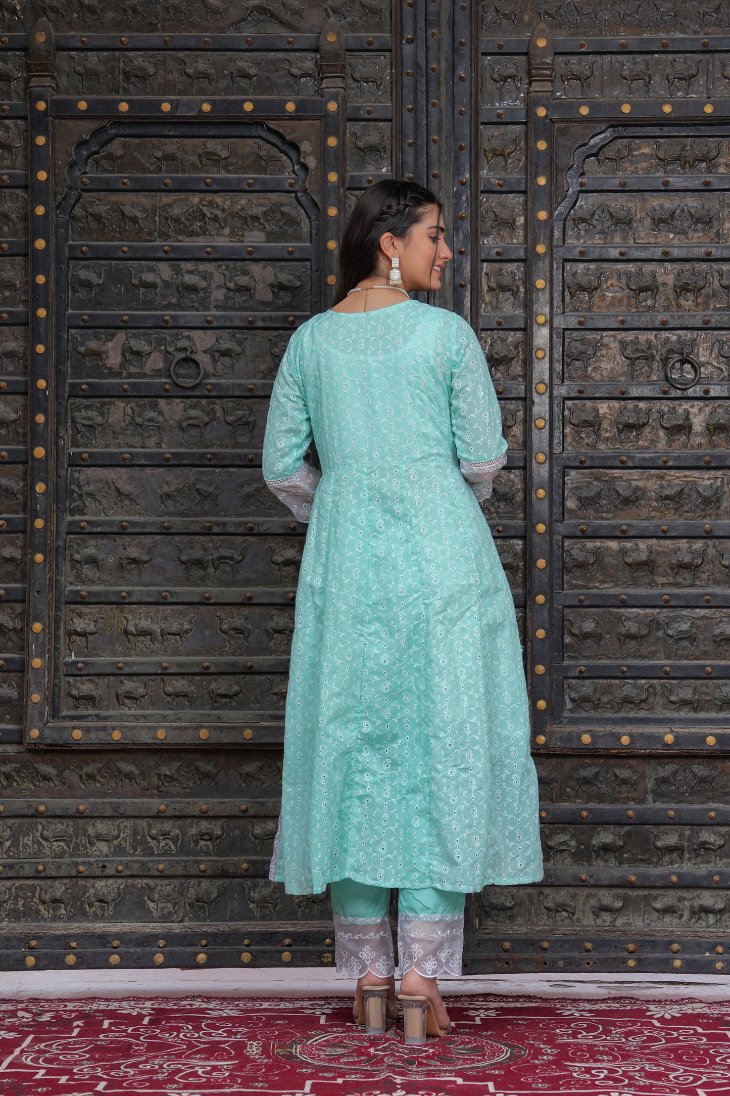 PARADISE GREEN ANARKALI SUIT SET