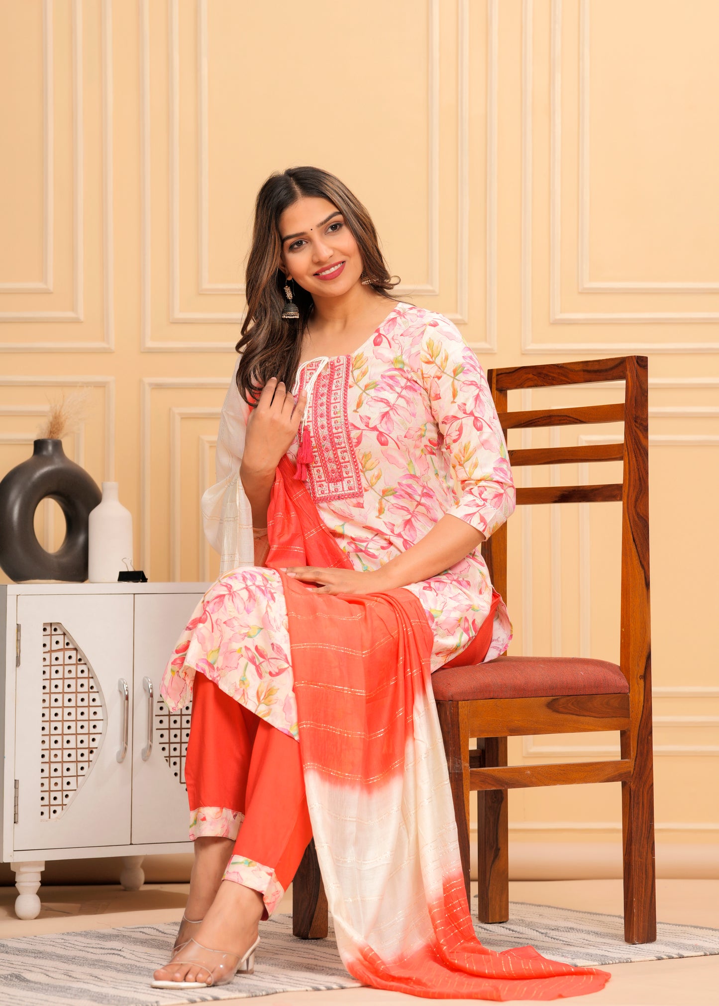 PARADISE PEECH STRAIGHT KURTA SET