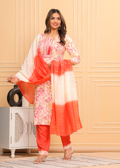 PARADISE PEECH STRAIGHT KURTA SET