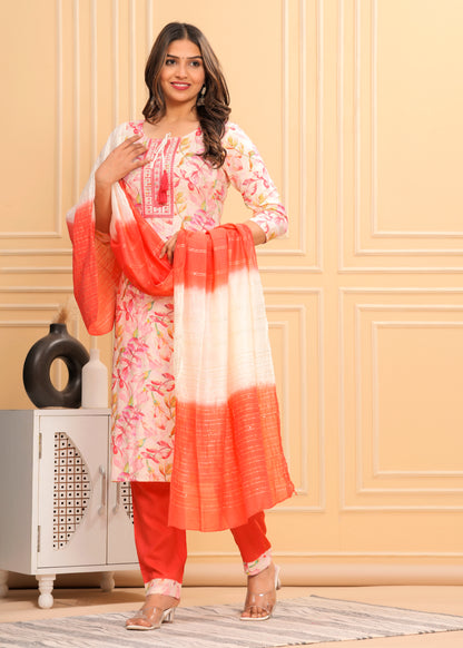 PARADISE PEECH STRAIGHT KURTA SET