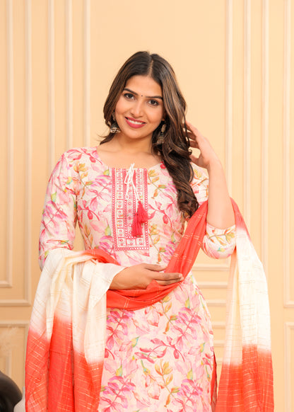 PARADISE PEECH STRAIGHT KURTA SET