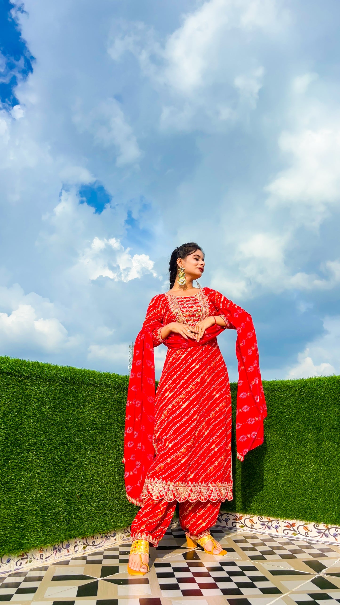 Red & Rani Afghani pant