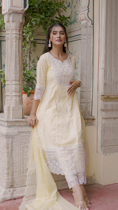 BRIGHT  YELLOWISH ANARKALI SUIT SET